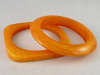 LG126 marbled cantaloupe lucite bangle pair